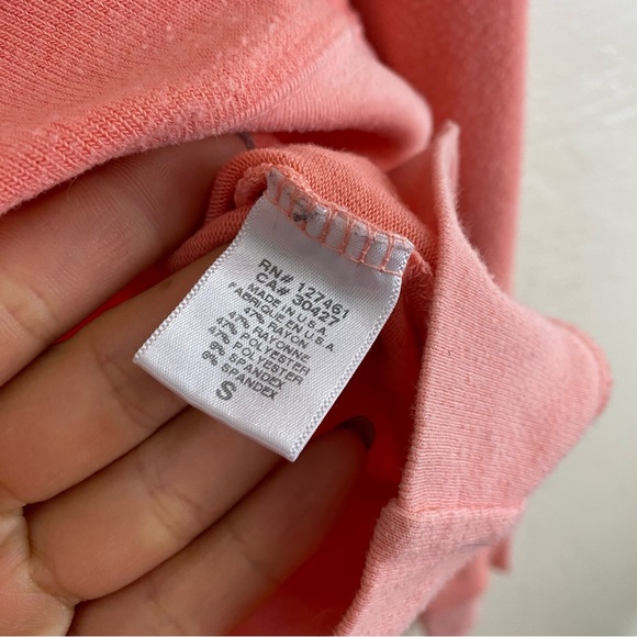 Wildfox Size Small Coral Orange Jersey Knit Smiley Graphic Scoop Neck Sweatshirt - Picture 4 of 6